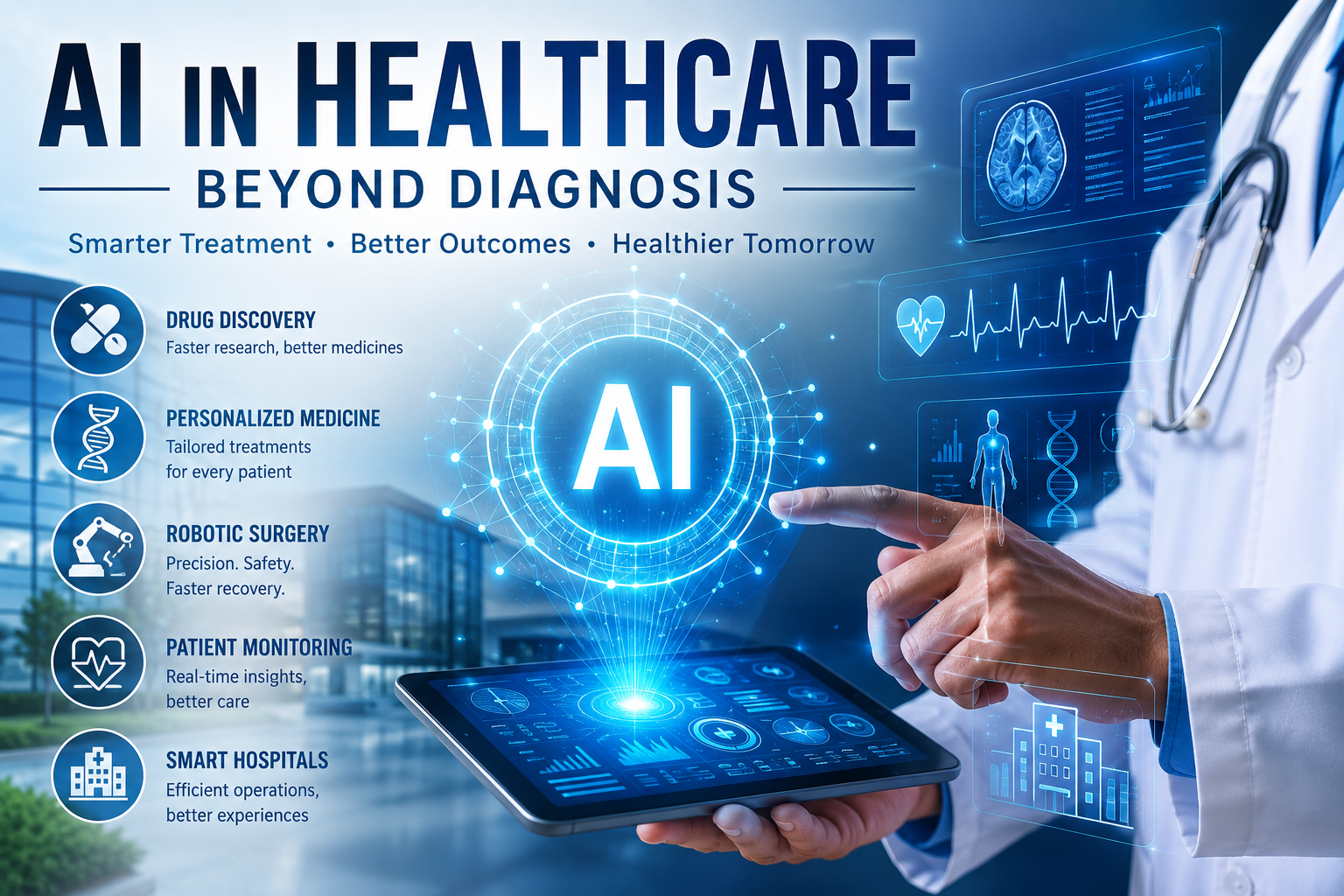 🏥 AI in Healthcare Beyond Diagnosis: How Artificial Intelligence Is Revolutionizing Modern Medicine